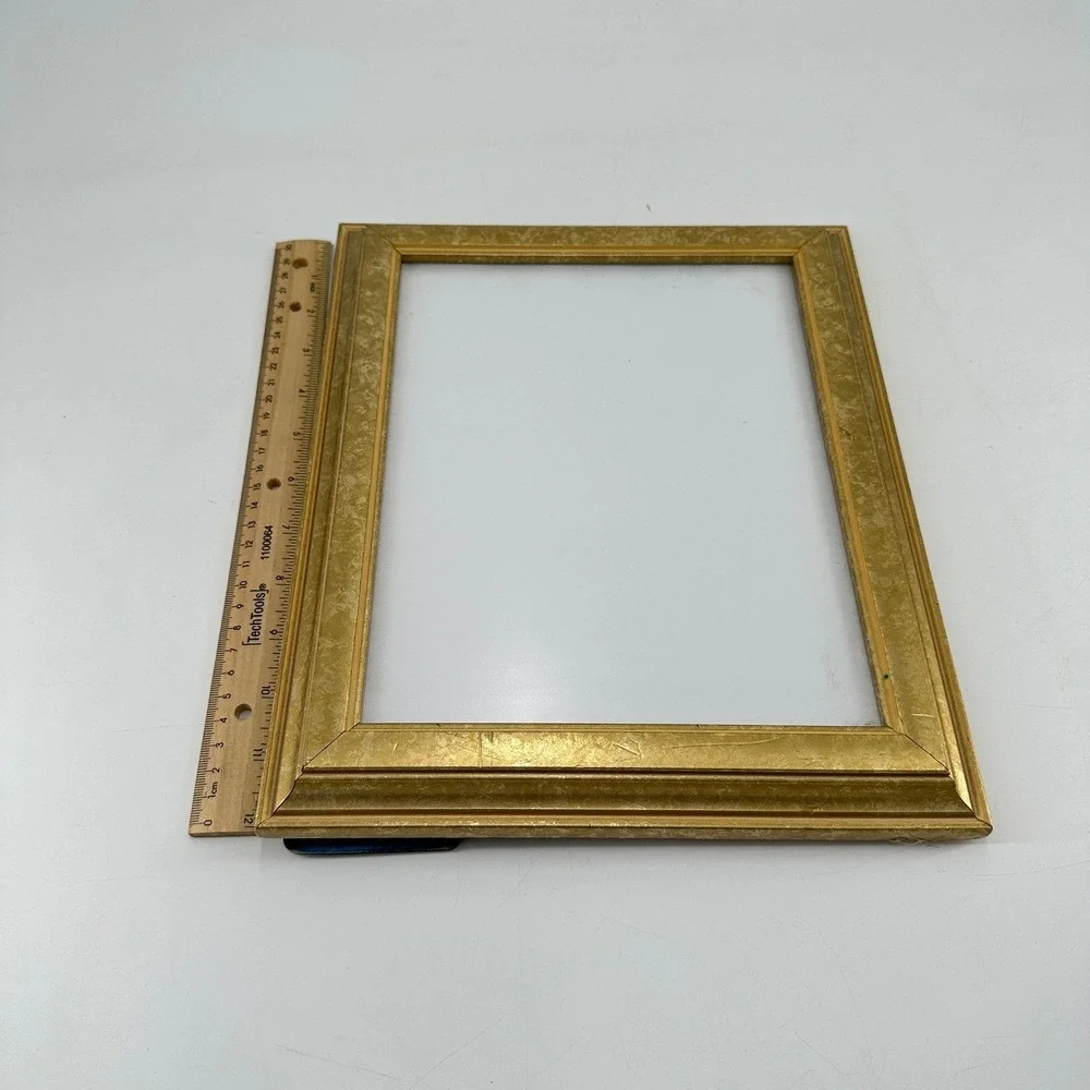 Vintage Gold Textured 8x10 Picture Frame Tabletop Easel Back Metallic Finish
